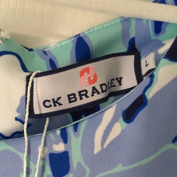 NWT CK Bradley Hudson blue floral shift dress M L - Picture 4 of 13
